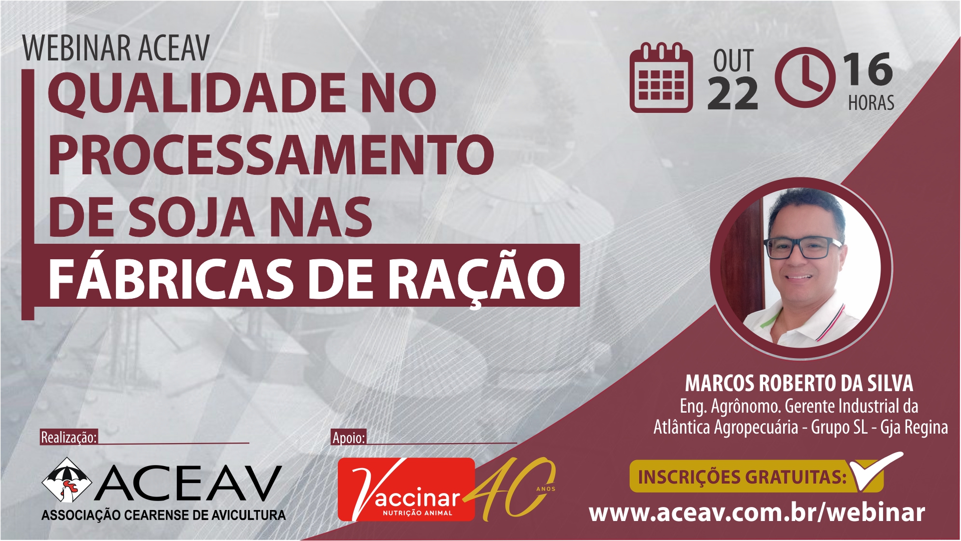 WEBINAR ACEAV: Qualidade no processamento de soja nas FÁBRICAS DE RAÇÃO